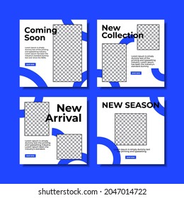 Modern trendy social media post banner with blue colour