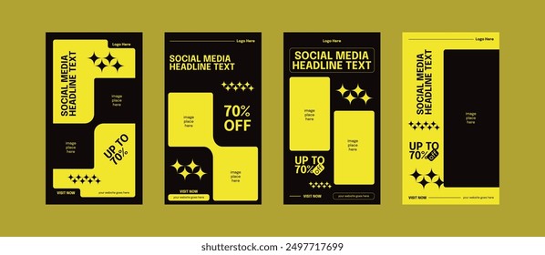 Modern trendy social media story design templates, instagram stories template set for banner sale