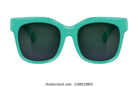 Modern trendy sunglasses with color frames realistic vector illustration