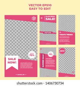 Modern and Trendy Template for Social Media Stories. Sale Stories Template