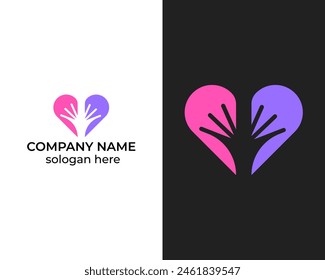 Modern trendy Unique Love icon logo design template