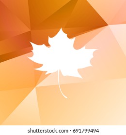 Modern trendy vector autumn low poly background leaf vector illustration