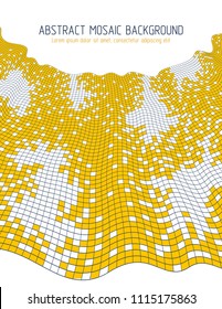 Modern trendy vector design of dimensional artistic mosaic tiles, abstract background as a template for layout with copy space for title. Usable for brochure, magazine, ad, banner, poster.
