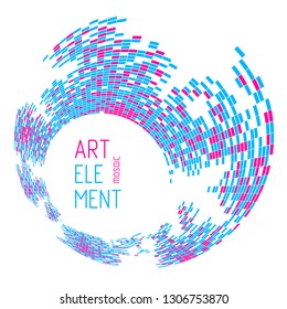 Modern trendy vector design of dimensional artistic mosaic tiles, abstract background as a template for layout with copy space for title. Usable for brochure, magazine, ad, banner, poster.