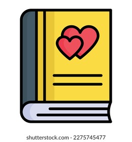 Modern and trendy vector of fiction book, editable style