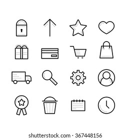 Modern trendy vector icons for online shopping