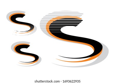 Logotipo vectorial moderno en forma de letra S.