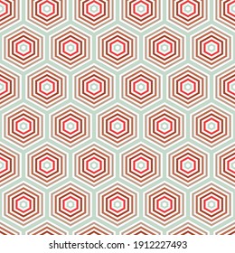 Moderno diseño de patrones geométricos de moda vectorial sin fisuras de hexágonos multicolor adecuado para impresión de pantalla y textil. Fondo abstracto de textura repetitiva de formas geométricas. 