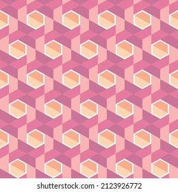 Modern trendy vector seamless geometric pattern design of multicolor hexagons suitable for screen printing and textile. Repeating texture abstract background of geometric shapes