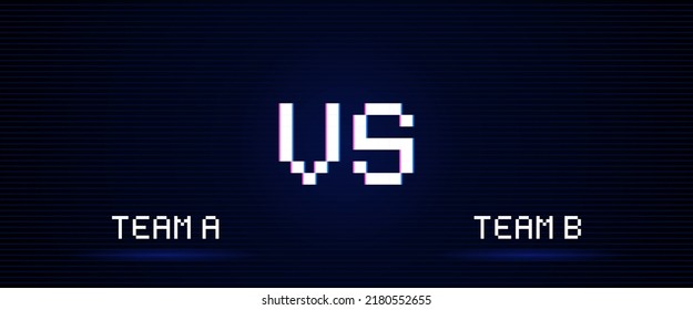 Modern trendy versus battle background. Competitions between teams. Team A and Team B. Vs battle background with lighting effect. Vector illustration.