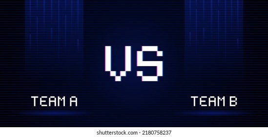 Modern trendy versus battle background. Competitions between teams. Team A and Team B. Vs battle background with lighting effect and shining projectors from above. Vector illustration.