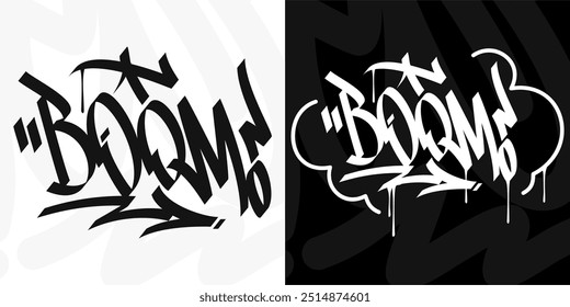 Moderno palavra moda Boom abstrato Hip Hop mão grafitti estilo urbano vetor ilustração