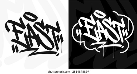 Modern Trendy Word East Abstract Hip Hop Hand Written Graffiti Urban Style Vector Illustration