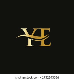 Modern trendy YE letter logo Design. YE letter type logo design vector template