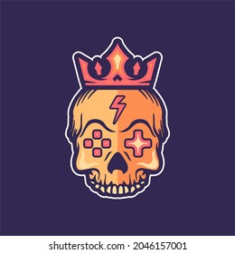 Modern, Trendy, Youthful Skull King Gaming Lifestyle Design Logo Branding Identity Illustration