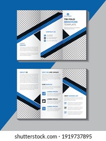 Modern Tri fold brochure design, Business Tri fold brochure design, Corporate Tri fold brochure design, brochure flyer design, blue color, Vector a4