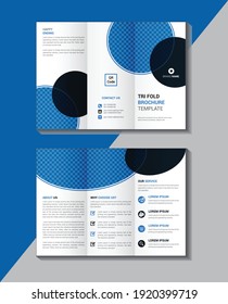 Modern Tri fold brochure design, Business Tri fold brochure design, Corporate Tri fold brochure design, brochure flyer design, blue color, Vector a4