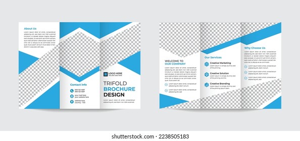 Modern tri fold brochure design. Abstract and Creative design professional corporate style.