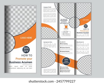 Modern tri fold Business Brochure Design Template With Mockup