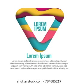 Modern Triangel colorful shape with papercut layer background design template for banner, book cover, logo, etc