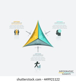 Modern triangle business template. Vector illustration. Can be used for workflow layout, diagram, number options, web design, infographics and timeline.