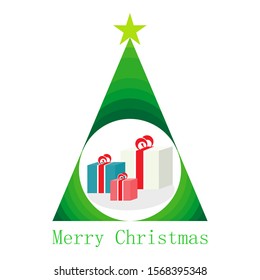 MODERN TRIANGLE CHRISTMAS TREE DESIGN FOR MERRY CHRISTMAS CARD