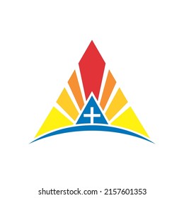 modern triangle full color symbol and belief