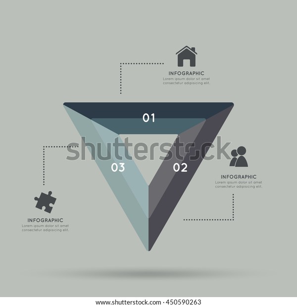 Modern Triangle Infographic 3 Steps Stock Vector (Royalty Free ...