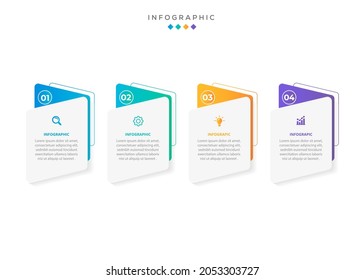 Plantilla de negocio de diseño de triángulo de diseño gráfico moderno y con flujo de trabajo de número de opción cuatro pasos 