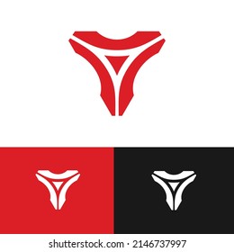 Modern triangle initial V logo concept