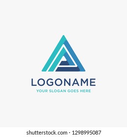 Modern triangle letter AP logo, letter PA logo icon vector on white background