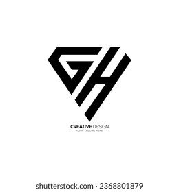 Modern triangle letter g h v with diamond shape unique monogram abstract logo design