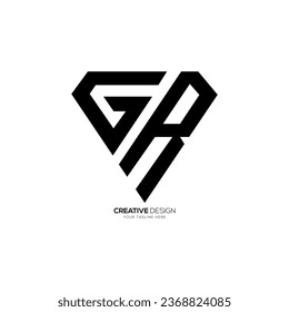 Modern triangle letter g r v with diamond shape unique monogram abstract logo design