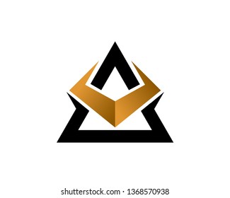 Modern Triangle or Letter A Logo Template, Icon, Symbol - Vector