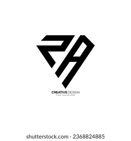 Modern triangle letter p a v with diamond shape unique monogram abstract logo design