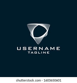 modern triangle logo design inspiration . multilines triagle logo design . wave logo design template