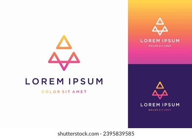 modern triangle logo design with line art