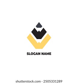 Modern Triangle Logo ,Geometric, Minimalist Design for Business Branding,logo A black yellow