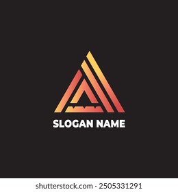 Modernes Dreieck-Logo, geometrisch, minimalistisches Design für Business-Branding, Logo A