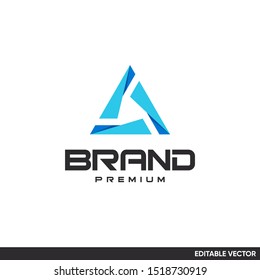 modern triangle logo with origami style