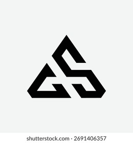 Modern triangle monogram logo combining letters CS and GS, perfect for branding, business, and identity design.