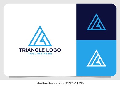 modern triangle monogram logo design