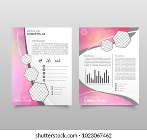 Modern triangle presentation template. Business design background, brochure or flyer concept or geometric web banner. vector illustration.