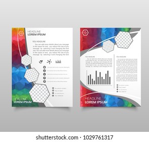 Modern triangle presentation template. Business design background, brochure or flyer concept or geometric web banner. vector illustration.