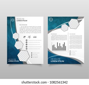 Modern triangle presentation template. Business design background, brochure or flyer concept or geometric web banner. vector illustration.