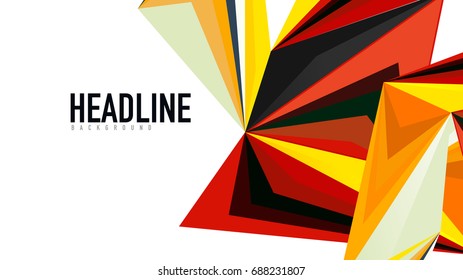 Modern triangle presentation template. Business design background, brochure or flyer concept or geometric web banner