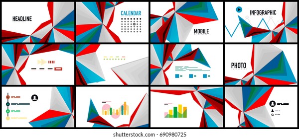 Plantilla de presentación triangular moderna. Fondo de diseño de negocio, concepto de folleto o volante o banner web geométrico