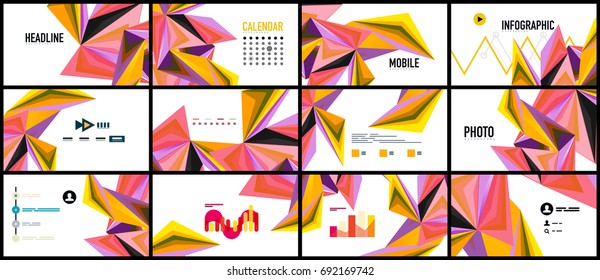 Plantilla de presentación triangular moderna. Fondo de diseño de negocio, concepto de folleto o volante o banner web geométrico