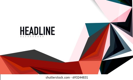 Modern triangle presentation template. Business design background, brochure or flyer concept or geometric web banner