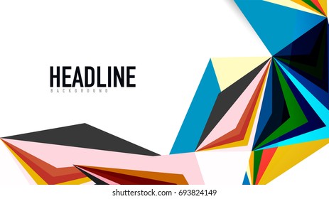 Modern triangle presentation template. Business design background, brochure or flyer concept or geometric web banner